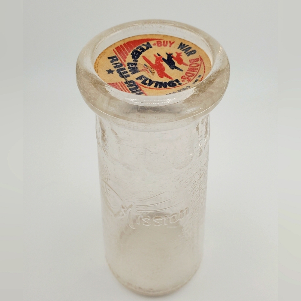 WWII War Bond Keep 'Em Flying Milk Bottle